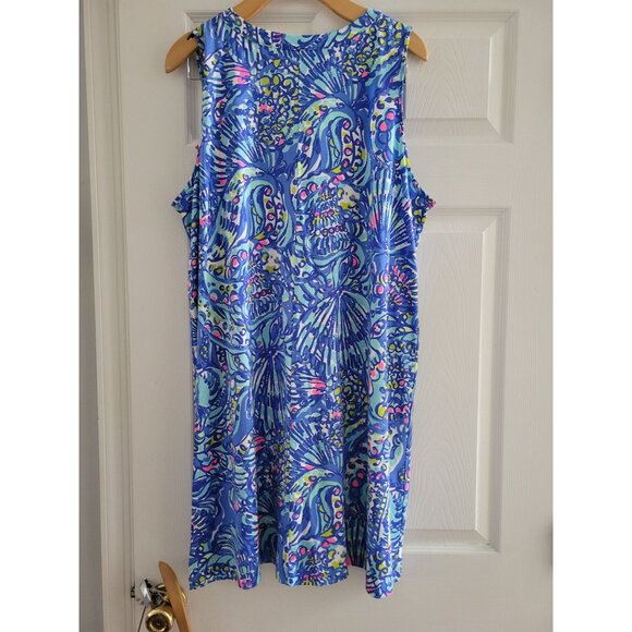 Lilly Pulitzer Blue Dress Swing Mini dress size XL luxetic Vacation Resort - Picture 5 of 6